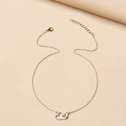 Elegant Heart Rhinestone Necklace