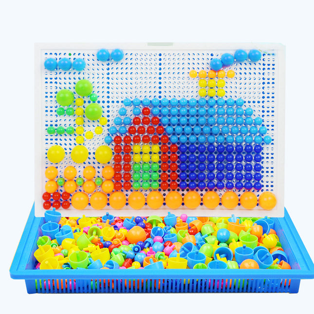 Colorful Mushroom Nail Puzzle - Creative Learning Fun - Monti Bargains