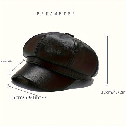 Chic PU Leather Beanie