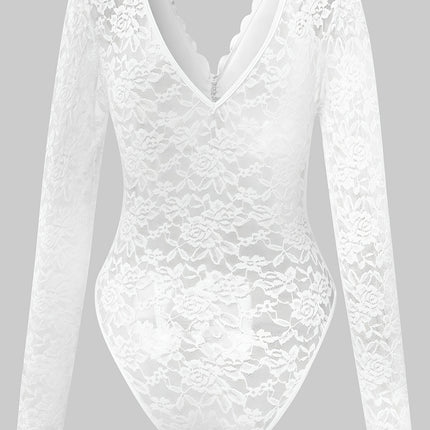 Elegant Lace Long-Sleeved Bodysuit