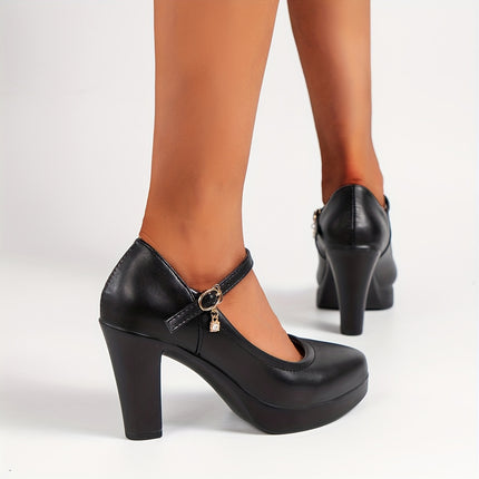 Elegant Mary Jane Block Heel Pumps