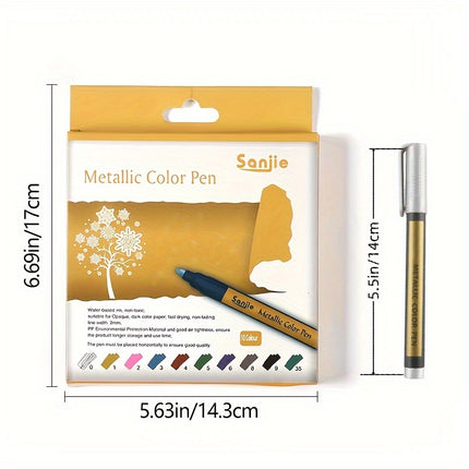 10pcs Metallic Marker Pen Set