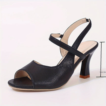 Elegant Black Peep-Toe High Heel Sandals