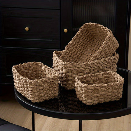 4pcs Woven Storage Basket Set