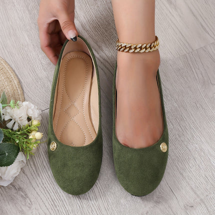 Golden Buckle Casual Slip-On Flats