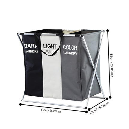3-Section Collapsible Laundry Hamper