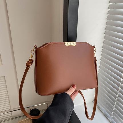 Classic Solid Color Shell Shoulder Bag
