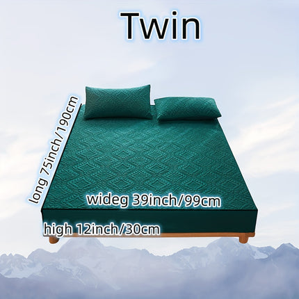 3pcs Waterproof Solid Fitted Sheet Set - 360° Coverage