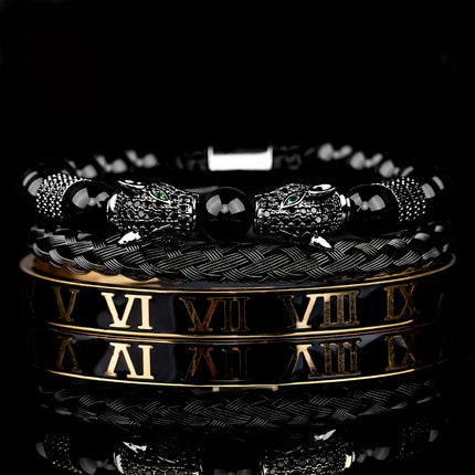 Men's Luxury Leopard Bracelet Set