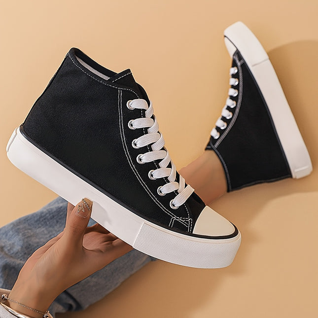 Trendy High Top Chunky Canvas Sneakers