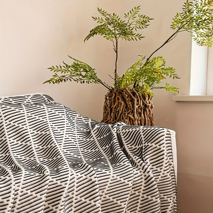 Nordic Rhombus Striped Throw Blanket - Soft & Stylish