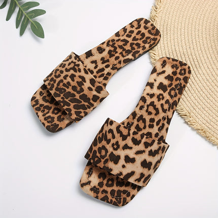 Leopard Print Slip-On Sandals
