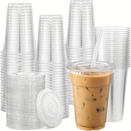 30pcs 16oz Clear Disposable Cups with Lids
