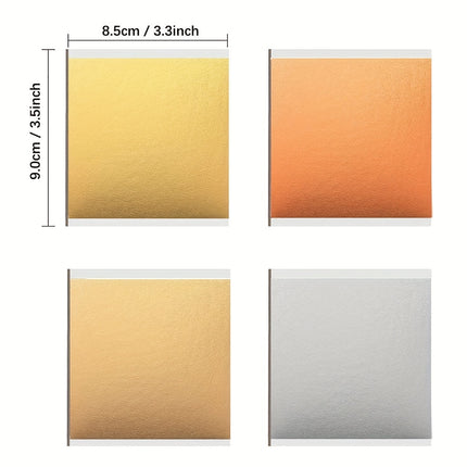 100pcs Golden & Silver Foil Sheets