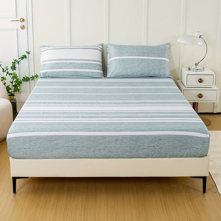 Striped Print Bedding Set - Soft, Comfortable All-Season Set