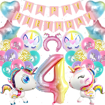 43pcs Unicorn Balloon Birthday Party Decoration