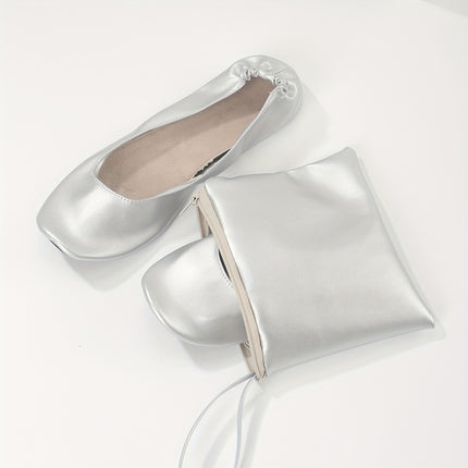 Golden Foldable Ballet Flats