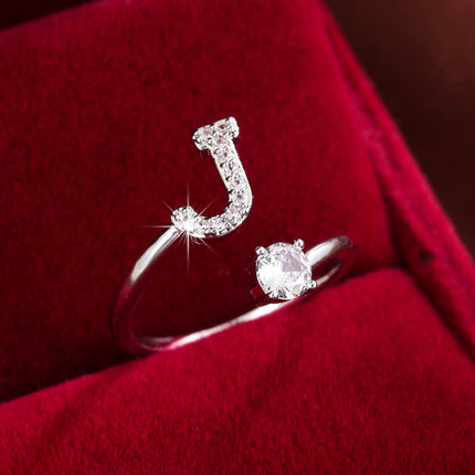 Adjustable Letter Zirconia Copper Ring