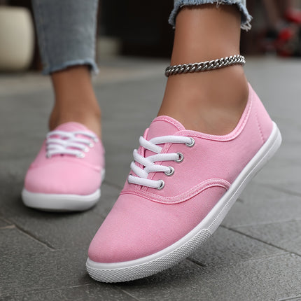 Solid Color Canvas Walking Sneakers