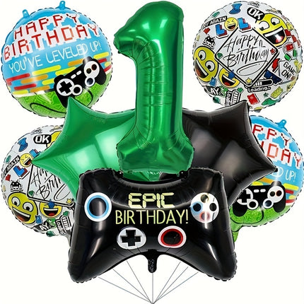 8 Pcs Video Game Birthday Balloons Set