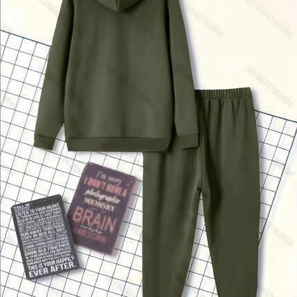 Men's Classic Sporty Casual Printed Hooded Suit