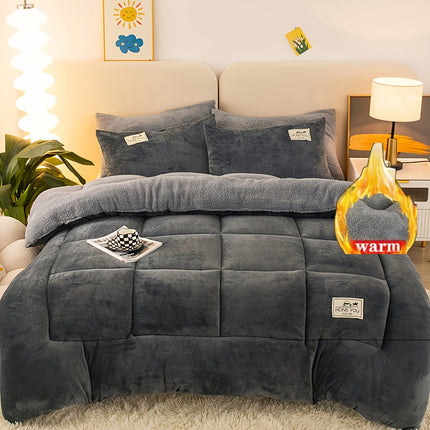 Industrial Sherpa Fleece Quilted Comforter - Thick & Cozy