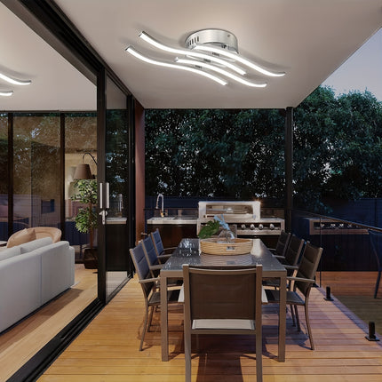 Modern LED Ceiling Light with 3-Color CCT, Curved Design