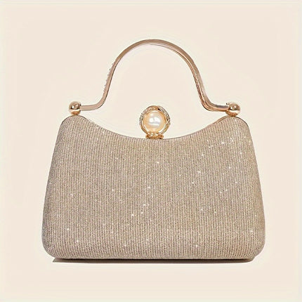 Elegant Glitter Bow Evening Clutch