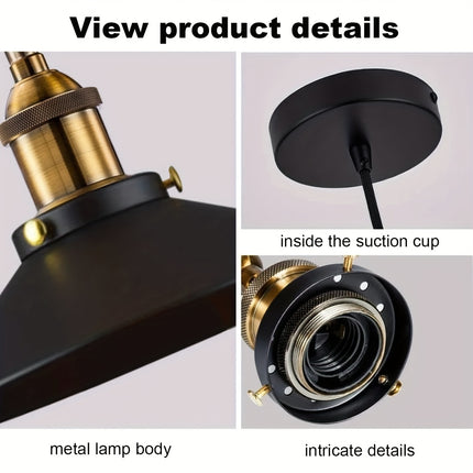 3-Piece Industrial Pendant Lamp Set – E26/E27, Gift Included