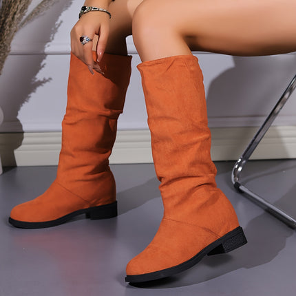 Stylish Slouchy Mid-Calf Boots