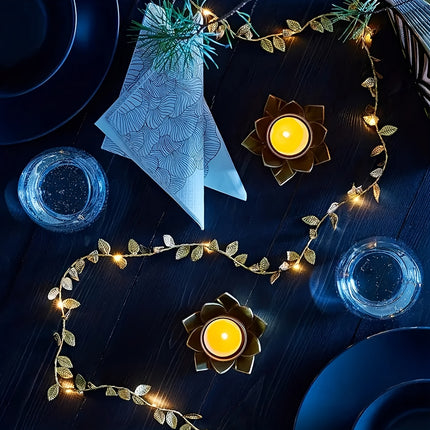 Golden Leaf String Lights - Magical Festive Ambiance 2m/6.56ft