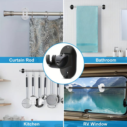 No-Drill Self-Adhesive Curtain Rod Holders