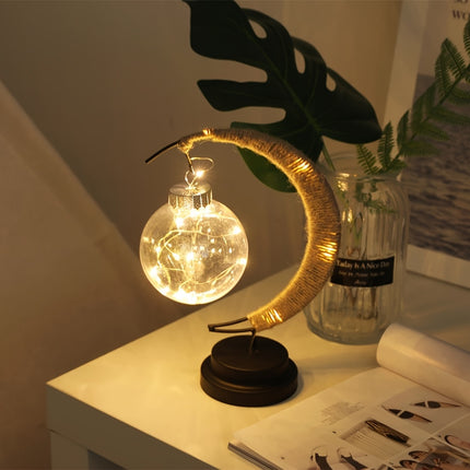 LED Ball Moon Lamp - Wrought Iron Decorative Desk Lamp