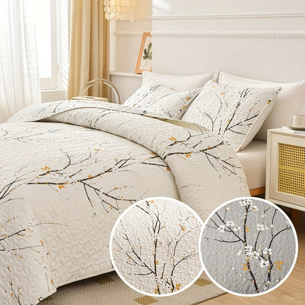 Elegant Plum Blossom Quilt Set – Soft & Breathable Comfort