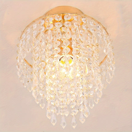 Modern Mini Crystal Chandelier - 3-Tier Raindrop Design