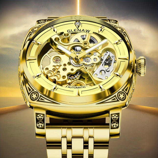 Golden Skeleton Automatic Wristwatch