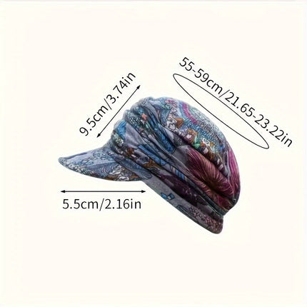 Vintage Flower Print Newsboy Hat