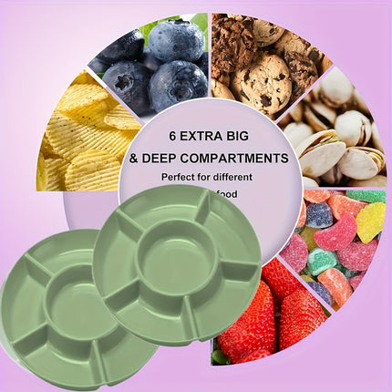 6-Compartment Round Snack Plate: Perfect for Parties