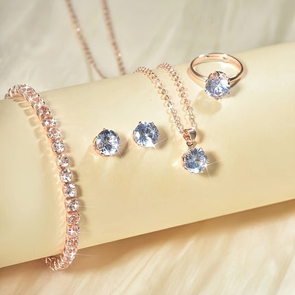 Luxury 4pcs Zirconia Jewelry Set