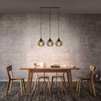 Vintage-Style Pendant Lamp - Adjustable Arm, Black Finish