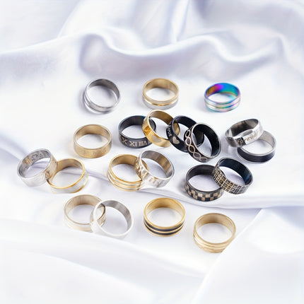 20Pcs Fashion Stripe Rhinestone Rings