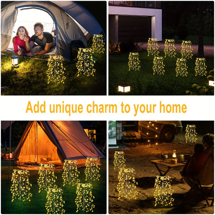 Solar-Powered LED Garden Lights – Firecracker Willow Design - Monti Bargains
