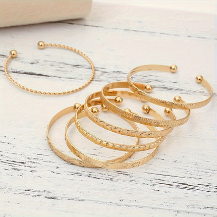 Vintage Ethnic Stacked Bracelet Set
