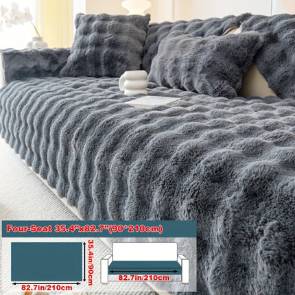 Luxurious Faux Rabbit Fur Sofa Cover - Soft & Cozy