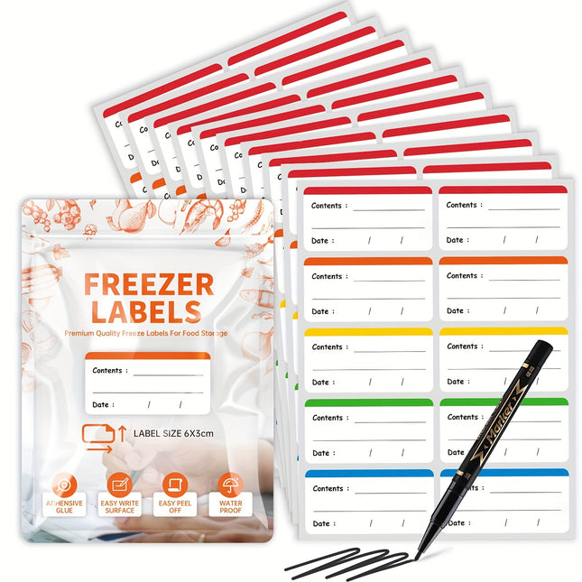 100 Colorful Removable Freezer & Storage Labels