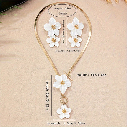 Elegant Flower Pendant Jewelry Set