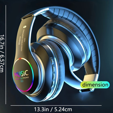 Upgraded Wireless Headphones – Deep Bass, Foldable, Built-In Mic