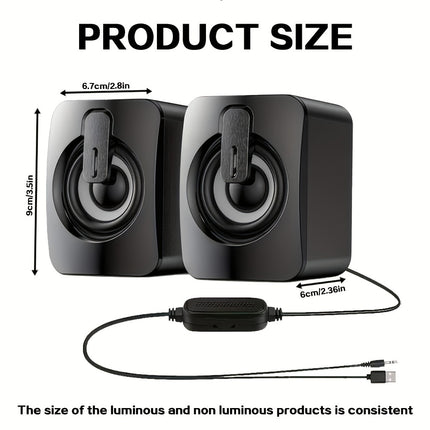 LED PC Speakers with Stereo - Monti Bargains