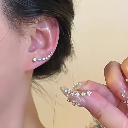 Elegant Star River Rhinestone Stud Earrings - Monti Bargains