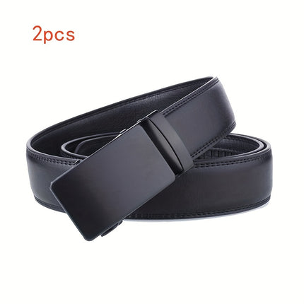 Men's Black Automatic PU Leather Belt